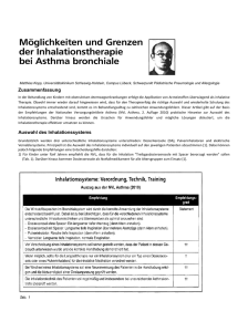 Möglichkeiten und Grenzen der Inhalationstherapie bei Asthma