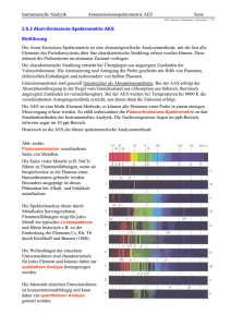 Instrumentelle Analytik Atomemissionsspektrometrie AES Seite 2.5.2