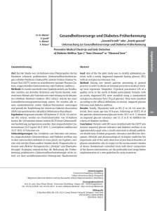 Gesundheitsvorsorge und Diabetes-Früherkennung