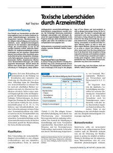 Toxische Leberschäden durch Arzneimittel