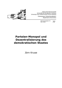 Parteien-Monopol und Dezentralisierung des demokratischen Staates