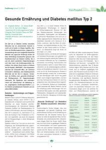 Gesunde Ernährung und Diabetes mellitus Typ 2