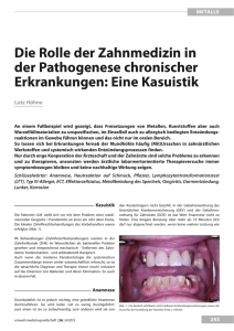 Die Rolle der Zahnmedizin in der Pathogenese - UMG
