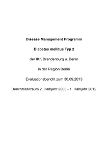 Disease Management Programm Diabetes mellitus Typ 2 der IKK