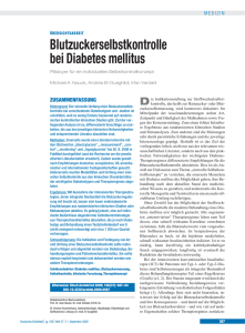 Blutzuckerselbstkontrolle bei Diabetes mellitus