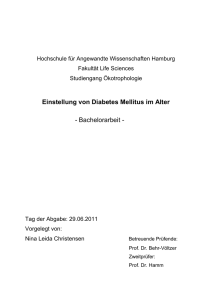 Einstellung von Diabetes Mellitus im Alter