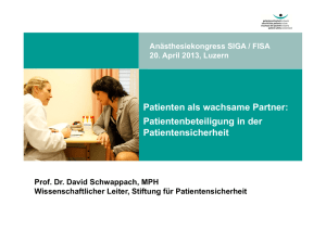 Patienten als wachsame Partner - Stiftung Patientensicherheit