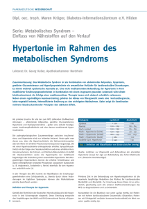 Hypertonie im Rahmen des metabolischen Syndroms