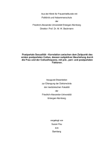 Postpartale Sexualit&auml;t - Korrelation zwischen dem Zeitpunkt des