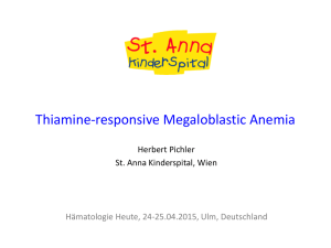 Thiamine-responsive Megaloblastic Anemia (TRMA)
