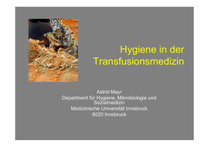 Hygiene in der Transfusionsmedizin