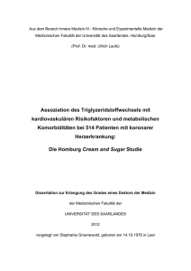 Assoziation des Triglyzeridstoffwechsels mit kardiovaskulären