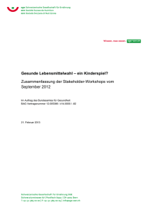 Gesunde Lebensmittelwahl – ein Kinderspiel? Zusammenfassung