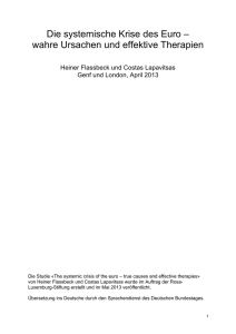Die systemische Krise des Euro – wahre Ursachen und effektive