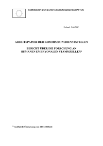 arbeitspapier der kommissionsdienststellen bericht über die