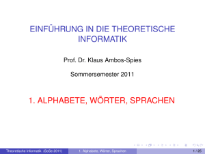 einf ¨uhrung in die theoretische informatik 1. alphabete, w ¨orter