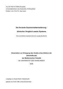 Die forcierte Gaumennahterweiterung - klinischer