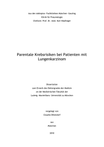 Parentale Krebsrisiken bei Patienten mit Lungenkarzinom