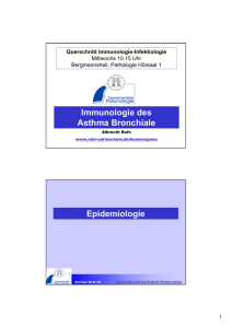 Immunologie des Asthma Bronchiale Epidemiologie
