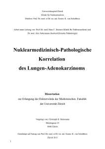 Nuklearmedizinisch-Pathologische Korrelation des Lungen