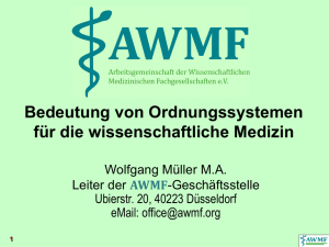 Wolfgang Müller (AWMF): Bedeutung von Ordnungssystemen für die
