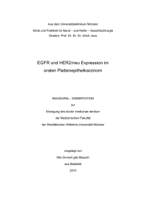 EGFR und HER2/neu Expression im oralen Plattenepithelkarzinom