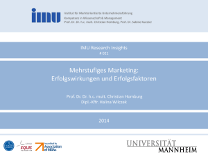 "Mehrstufiges Marketing: Erfolgswirkungen und Erfolgsfaktoren".