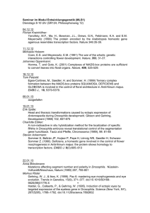 Seminar im Modul Entwicklungsgenetik (MLS1) Dienstags 8