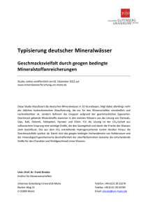 Typisierung deutscher Mineralwässer
