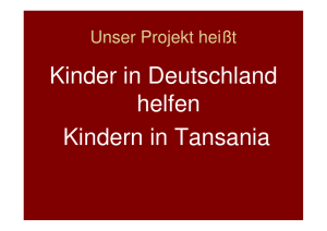 Kinder in Deutschland helfen Kindern in Tansania