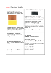 Kapitel 3: Chemische Reaktion