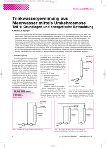 Trinkwassergewinnung aus Meerwasser mittels Umkehrosmose Teil