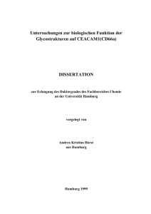 Untersuchungen zur biologischen Funktion der Glycostrukturen auf