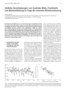Zeitliche Verschiebungen von Austrieb, Blüte, Fruchtreife und