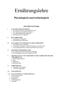 Ernährungslehre technologisch und physiologisch