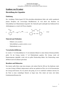 Synthese von Ni (salen) Herstellung des Liganden