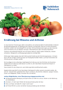 Ernährung bei Rheuma und Arthrose