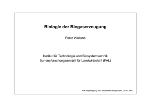 Biologie der Biogaserzeugung - Biogas
