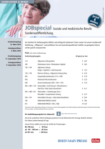 Ortspreise JOBspecial soziale & medizinische Berufe