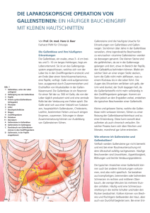 DIE LAPAROSKOPISCHE OPERATION VON GALLENSTEINEN