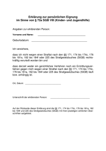 Erklärung zur persönlichen Eignung im Sinne von § 72a SGB VIII