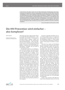 Die HIV Prävention wird einfacher – also komplexer!