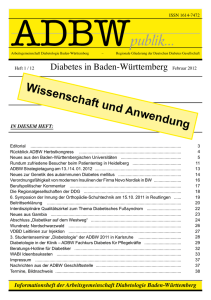 ADBWpublik 1/2012 - Arbeitsgemeinschaft Diabetologie Baden