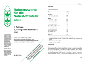 Referenzwerte für die Nährstoffzufuhr