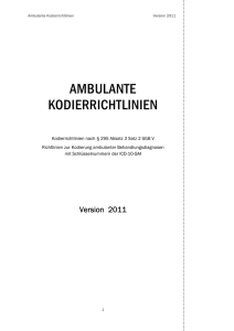 Ambulante Kodierrichtlinien 2011