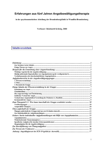 Erfahrungen aus f&uuml;nf Jahren Angstbew&auml;ltigungstherapie