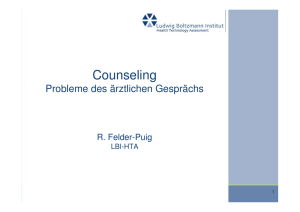 "Counseling: Probleme des ärztlichen Gesprächs"