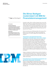 Die Börse Stuttgart modernisiert mit IBM ihr Finanzdatenmanagement