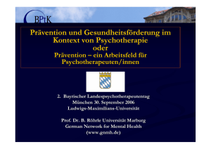 Prävention und Gesundheitsförderung im Kontext von