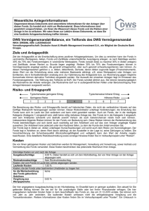 Wesentliche Anlegerinformationen DWS Vermögensmandat